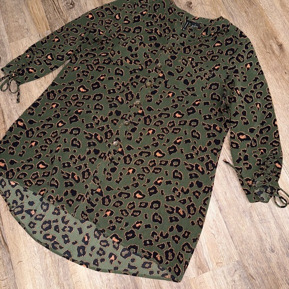New Directions • Green Cheetah Print Tunic - Picture 3 of 10